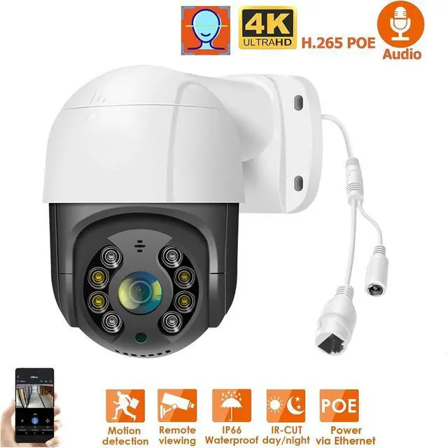 Alt view image 2 of 7 - 4K 8MP 2.5'' POE PTZ Video IP CCTV Surveillance Security Network Camera System Kit Face Detection 4X Digital Zoom Outdoor Waterproof(4K 8MP POE PTZ)