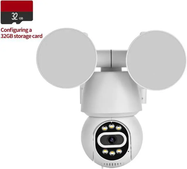 Alt view image 2 of 7 - 2MP/4MP Outdoor WiFi PTZ Floodlight Security Cam Full Color Night Vision Wireless Surveillance Device(UK Plug,2MP Add 32G Card)
