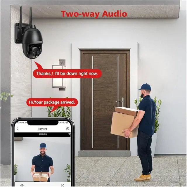 Alt view image 7 of 7 - HD 8MP WIFI/4G SIM Card/POE Surveillance Camera 10X Digital Zoom AI Humanoid Detection Auto Tracking 2.8mm 8mm Dual Lens Camera(8MP 4G Add 128G)