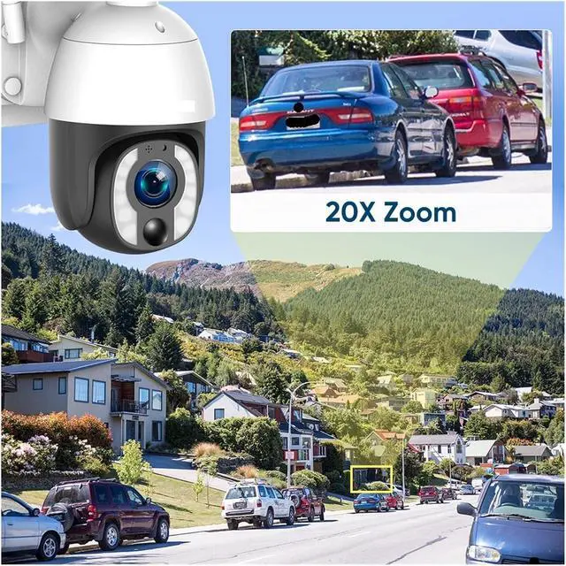 Alt view image 5 of 7 - 4K 8MP 20X Optical Zoom Solar Camera 24 Hours Recording 4G/WiFi Auto Tracking 30000mAh Battery Cameras 20W Solar Panel(4G Cam Add 64G)