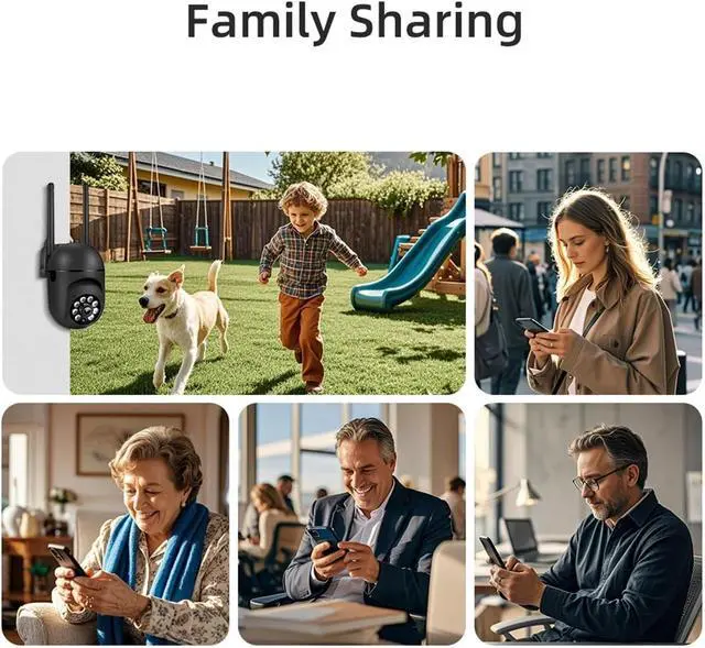 Alt view image 6 of 6 - 8MP 4K Dual Lens Dual Screen PTZ WiFi Surveillance Cam, AI Human Detection Wireless Outdoor Home Security Device(US Plug,8MP NO Card)
