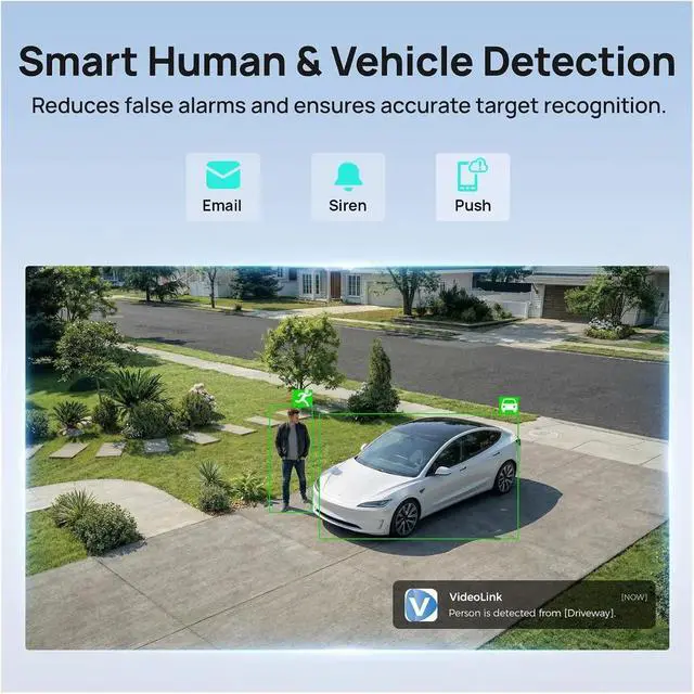 Alt view image 5 of 7 - 4K 8MP POE Security Cam Dual Light Human Vehicle Detection IP67 ONVIF SD Storage Two-Way Audio