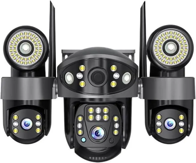 Main image of 6MP Three Lens WiFi PTZ Security Cam Floodlight Night Vision Surveillance(US_WiFi)