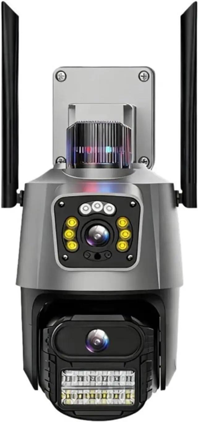 Main image of 12MP 6K Three Lens Dual Screen PTZ Surveillance Device, 8X Zoom Auto Tracking Outdoor WiFi Home Security Cam(8MP NO SD Card)