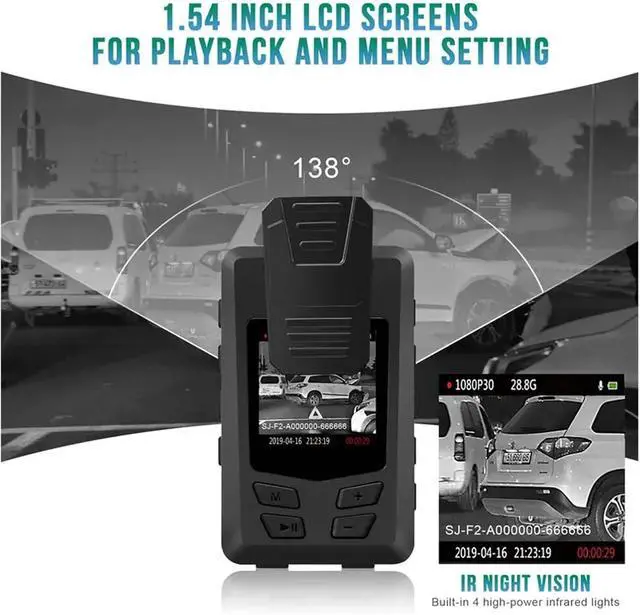 Alt view image 4 of 7 - HD 1080P Mini DVR Video Recorder Camcorder, Built-in IR Night Vision & Up to 14 Hours Long Battery Continuous Recording(Without TF Card)