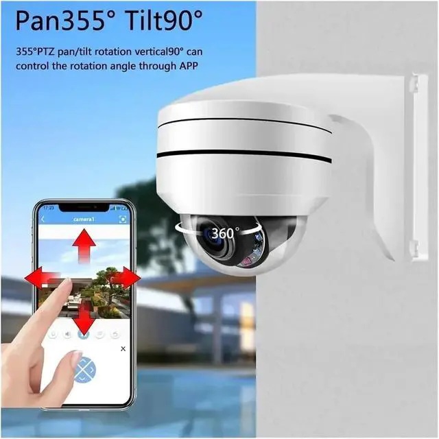 Alt view image 6 of 7 - 12X Zoom 8MP 4K POE IP Camera Outdoor 5MP Human Detection Metal PTZ Speed Dome Camera 80M IR Auido P2P CCTV Surveillance Cameras