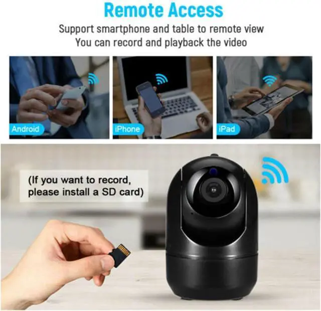 Alt view image 2 of 6 - 1620P WiFi Smart Home Surveillance Cam, Auto Tracking Wireless Security Device with Night Vision(UK Plug,White add 64G)