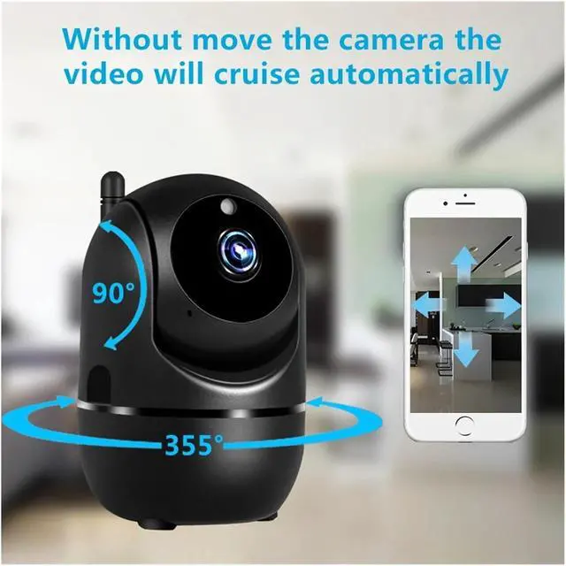 Alt view image 4 of 6 - 1620P WiFi Smart Home Surveillance Cam, Auto Tracking Wireless Security Device with Night Vision(UK Plug,White add 64G)