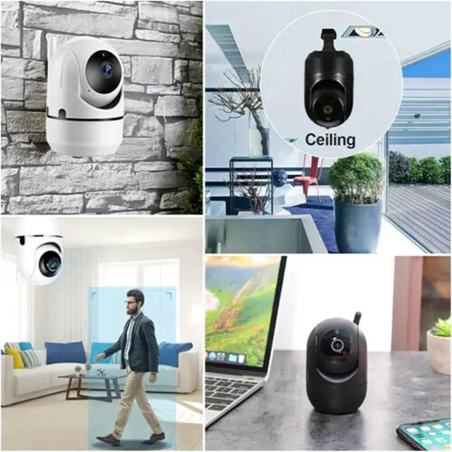 Alt view image 3 of 6 - 1620P WiFi Smart Home Surveillance Cam, Auto Tracking Wireless Security Device with Night Vision(UK Plug,White add 64G)