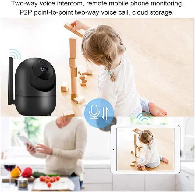Alt view image 5 of 6 - 1620P WiFi Smart Home Surveillance Cam, Auto Tracking Wireless Security Device with Night Vision(UK Plug,White add 64G)
