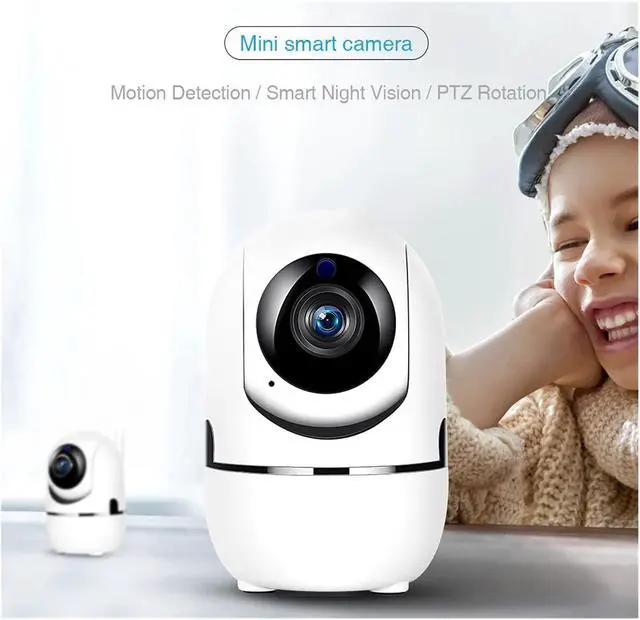 Alt view image 6 of 6 - 1620P WiFi Smart Home Surveillance Cam, Auto Tracking Wireless Security Device with Night Vision(UK Plug,White add 64G)