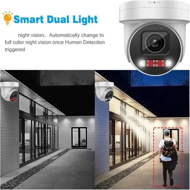 Alt view image 3 of 5 - 4K 8MP PTZ IP Camera 2.7-13.5MM 5X Zoom Hybrid Light 2-Way Audio SD Card Slot Network CCTV Camera(Updated with Bracket)
