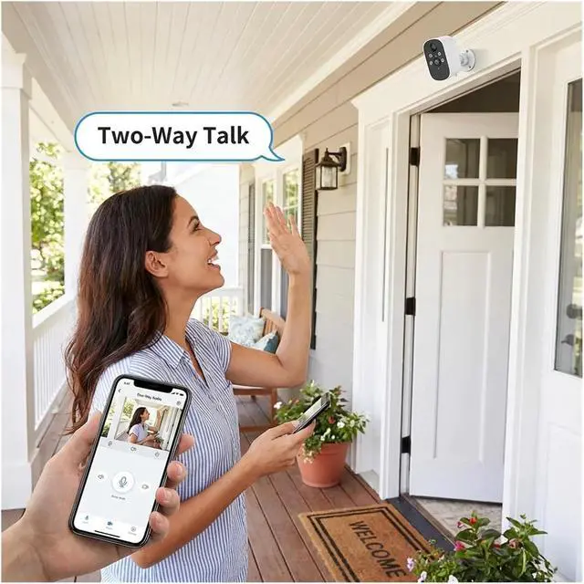 Alt view image 4 of 6 - 2K Solar Outdoor Security Cam, Waterproof WiFi Battery Powered Surveillance Device with Two Way Audio