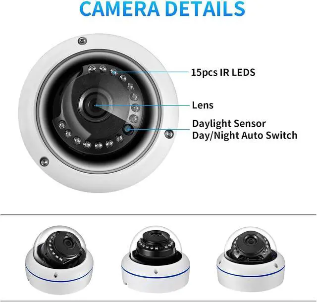 Alt view image 6 of 6 - AHD Camera 1080P 720P 5MP 2.8mm Lens Dome Outdoor Waterproof Security Protection Night Vision Motion Detect CCTV Camera(2.8mm,1080P_NTSC)