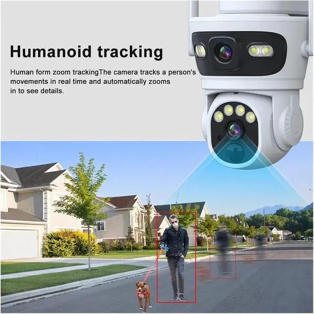 Alt view image 5 of 7 - 6MP Solar Camera Dual Lens WiFi PTZ Camera Built-in Battery Video Surveillance Camera Long Time Standby(6MP 32G SD Card)