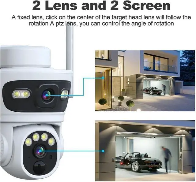 Alt view image 6 of 7 - 6MP Solar Camera Dual Lens WiFi PTZ Camera Built-in Battery Video Surveillance Camera Long Time Standby(6MP 32G SD Card)
