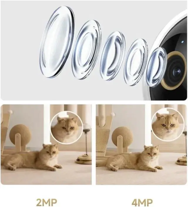 Alt view image 5 of 5 - C500 Smart Camera Dual Lens 4MP Version: 360° AI Detection, Full Color Night Vision Via WiFi 6(AU Plug,Camera and 64G TF)