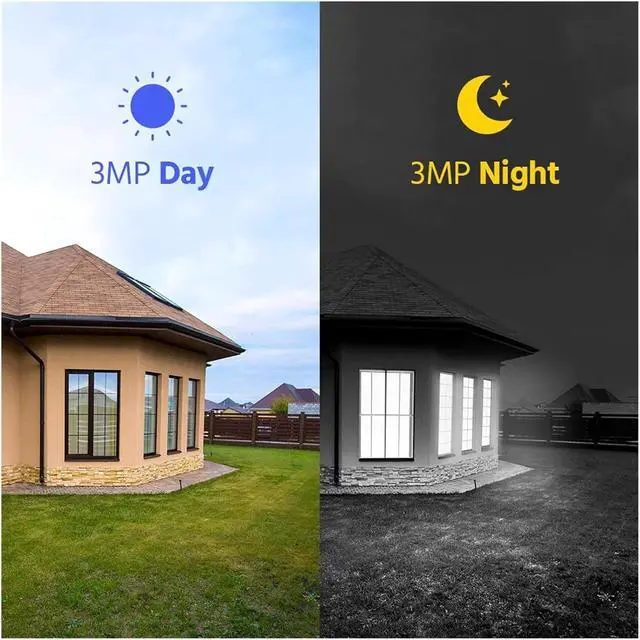 Alt view image 3 of 7 - 3MP Home WiFi Surveillance Camera IP H.265 Audio Recording Weatherproof Night Vision CCTV Security Cameras System