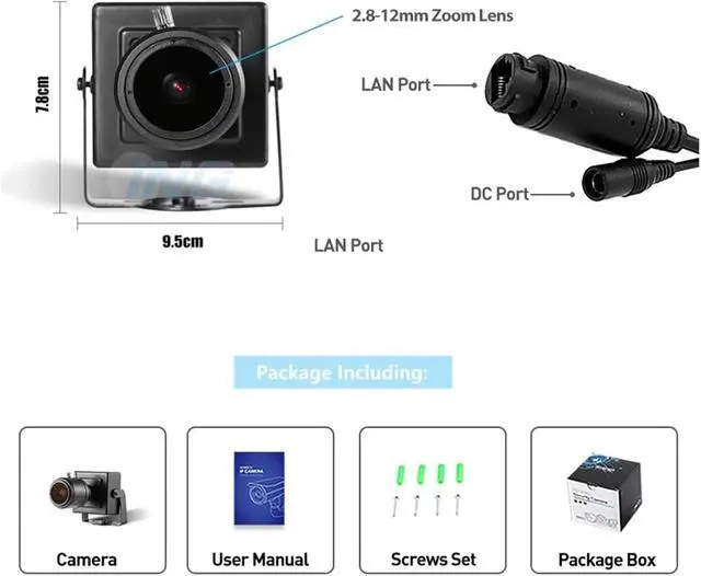 Alt view image 6 of 6 - 8MP Mini 2.8-12mm Manual Zoom Indoor IP Camera HD Security P2P IP CCTV Cam System Video Surveillance(8MP POE 48V)