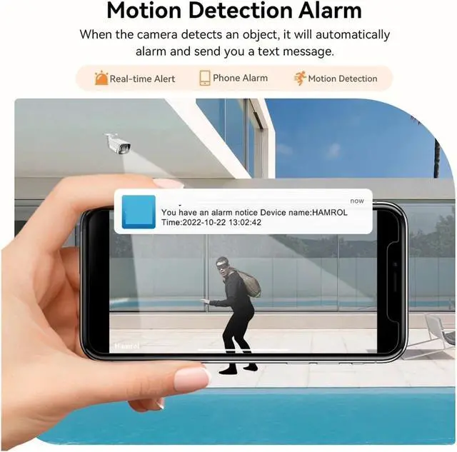 Alt view image 5 of 6 - 4K 8MP IP Camera 5MP Waterproof Outdoor Camera Face Detection Two Way Audio Color Nightvision Home Surveillance H.265(8mm,5MP DC12V)