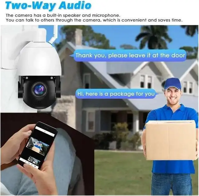 Alt view image 5 of 7 - 50X Optical Zoom IP Camera Metal Case 4K 8MP WiFi Outdoor PTZ Security Camera Night Vision 120M CCTV Video Surveillance ICSEE(EU Plug,Black 50X 8MP Camera)