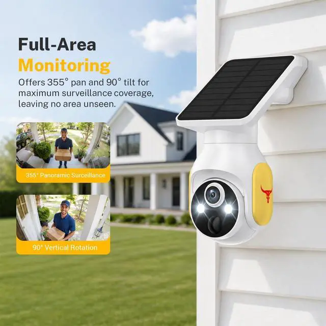 Alt view image 3 of 7 - 4G Solar Security Camera Outdoor Dome cam with 4G Cellular Connectivity