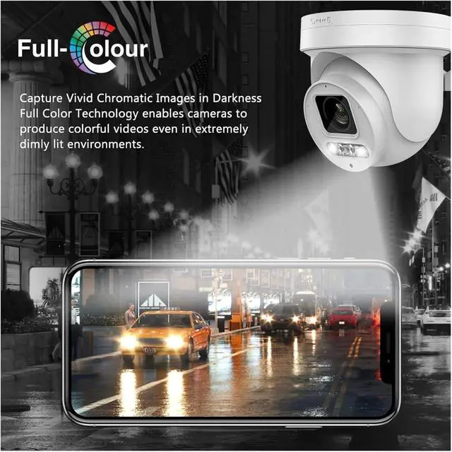 Alt view image 4 of 6 - 5X Zoom IP Security Camera 8MP 4K PTZ Color Night for Compatible POE Audio 512GB SD Human Vehicle Detect Cam(Camerawith Bracket)