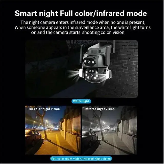 Alt view image 3 of 6 - 4K 8MP WiFi Security Camera Outdoor Tuya Smart Dual Screen PTZ Security-Protection Cam AI Auto Tracking Surveillance(UK Plug)