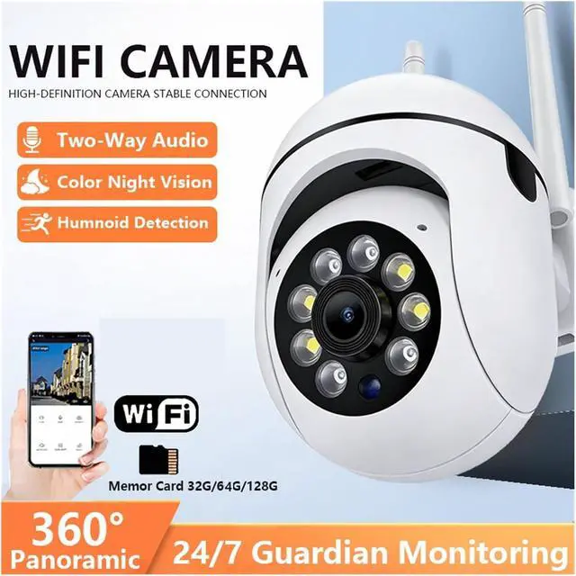 Alt view image 5 of 5 - 3MP WiFi IP Security Surveillance PTZ Camera 8X Zoom Cameras Tracking Two-Way Audio HD Night Color Cam(US Plug_2PCS)