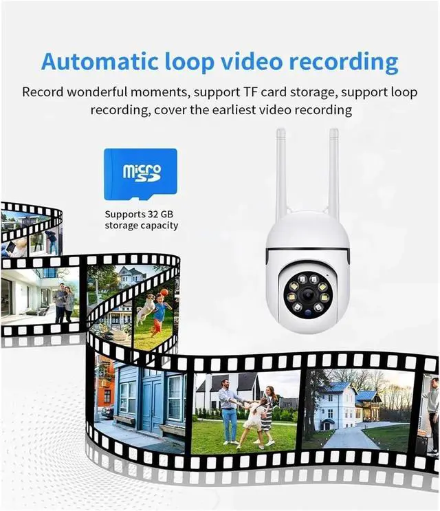Alt view image 4 of 6 - 3MP WiFi IP Security Surveillance PTZ Camera 8X Zoom Cameras Tracking Two-Way Audio HD Night Color Cam(USB_2PCS)