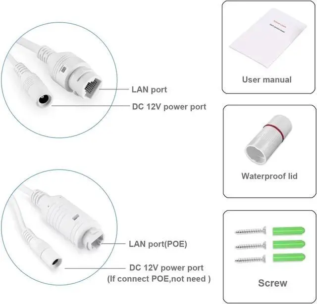 Alt view image 6 of 6 - 150 Degrees Wide Angle 4K IP Camera POE 8MP Face Detection Outdoor 1.7MM Audio CCTV Security Video Surveillance(4MP 48V POE)