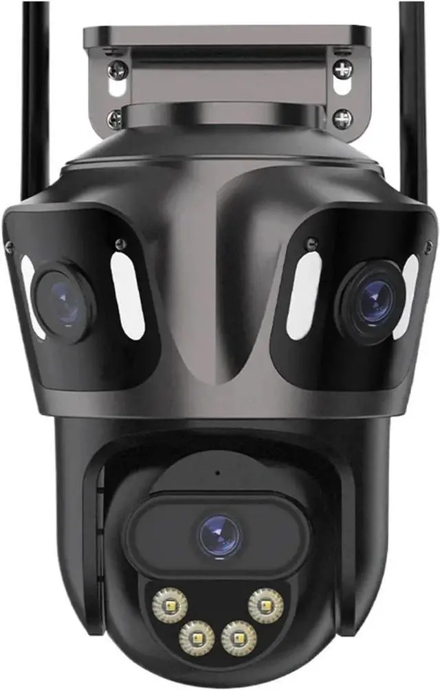 Main image of Three Screen WiFi IP Camera Outdoor Dual Lens Camera Ai Human Detection Waterproof CCTV Video Security Camera ICsee(AU Plug,3 Lens)