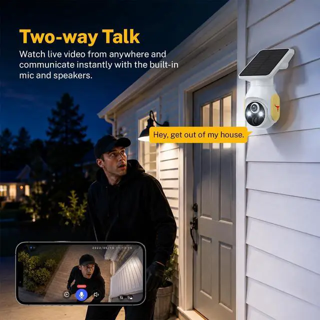 Alt view image 7 of 7 - 4G Solar Security Camera Outdoor Dome cam with 4G Cellular Connectivity