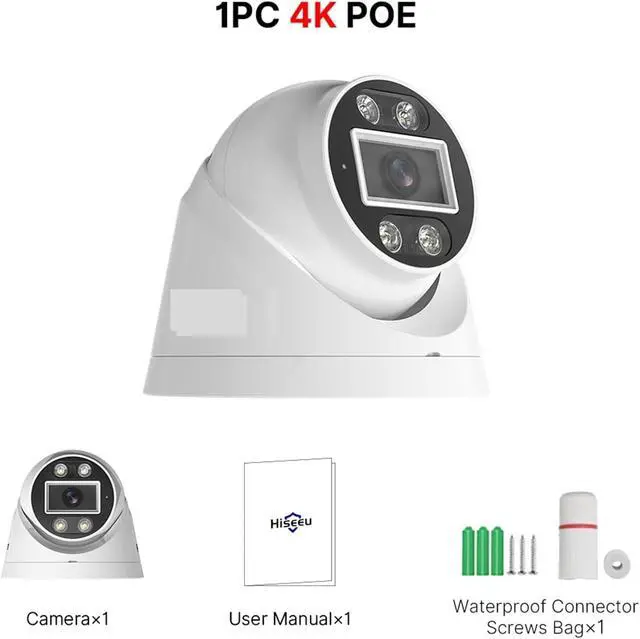 Alt view image 2 of 7 - 5MP 8MP 4K POE IP Camera CCTV Surveillance Dome Surveillance Camera Two Way Audio Face Detection Night Vision Cam(1PC 8MP POE)