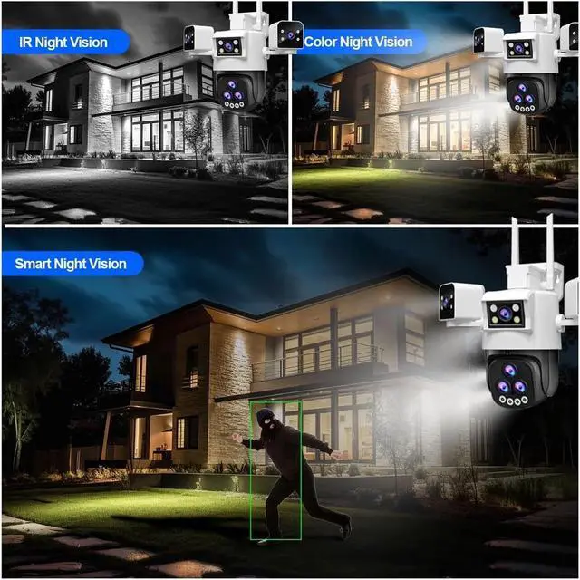 Alt view image 3 of 6 - HD 30MP Outdoor WiFi IP CCTV Camera, 20X Zoom, Waterproof, Night Vision, 2-Way Intercom, Smart Tracking, 24/7 Recording(EU Plug,Camera)