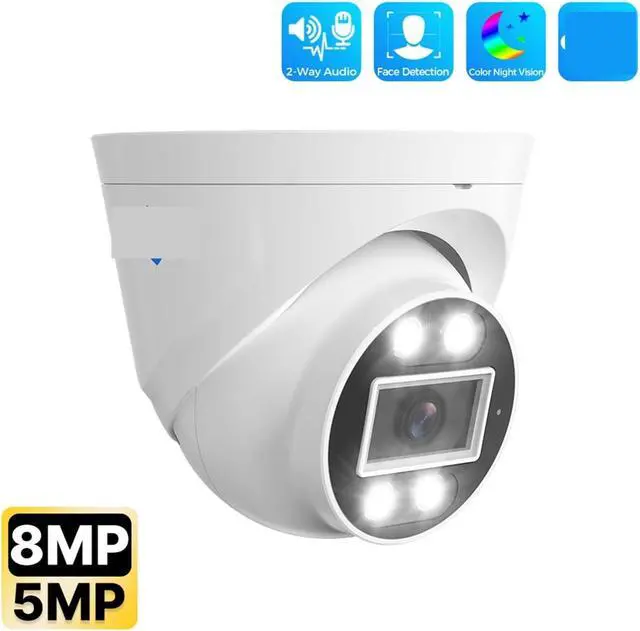 Alt view image 3 of 7 - 5MP 8MP 4K POE IP Camera CCTV Surveillance Dome Surveillance Camera Two Way Audio Face Detection Night Vision Cam(1PC 8MP POE)