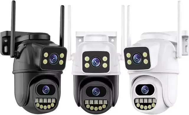 Alt view image 5 of 7 - 4K Dual Lens Dual Screen Outdoor WiFi PTZ Security Cam AI Auto Tracking Audio Video Surveillance(EU Plug,8MP NO SD Card)