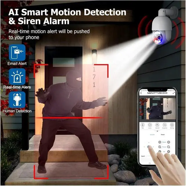 Alt view image 5 of 7 - 4K PTZ 8X Hybrid Zoom 2.8mm 12mm Dual Lens POE IP Camera 8MP Outdoor Human Detect Auto Track Security Camera Color Night(2pc 4K 8MP Cam)