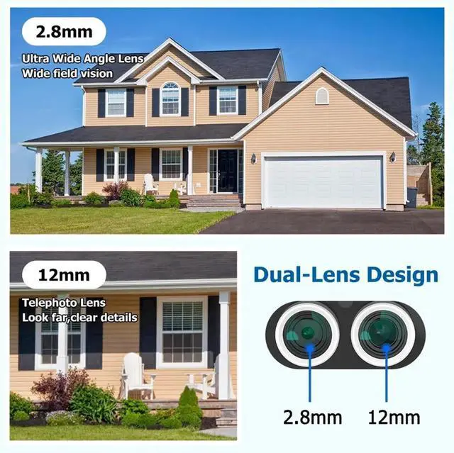 Alt view image 6 of 7 - 4K PTZ 8X Hybrid Zoom 2.8mm 12mm Dual Lens POE IP Camera 8MP Outdoor Human Detect Auto Track Security Camera Color Night(2pc 4K 8MP Cam)