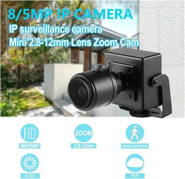 Alt view image 2 of 6 - 8MP Mini 2.8-12mm Manual Zoom Indoor IP Camera HD Security P2P IP CCTV Cam System Video Surveillance(8MP POE 48V)