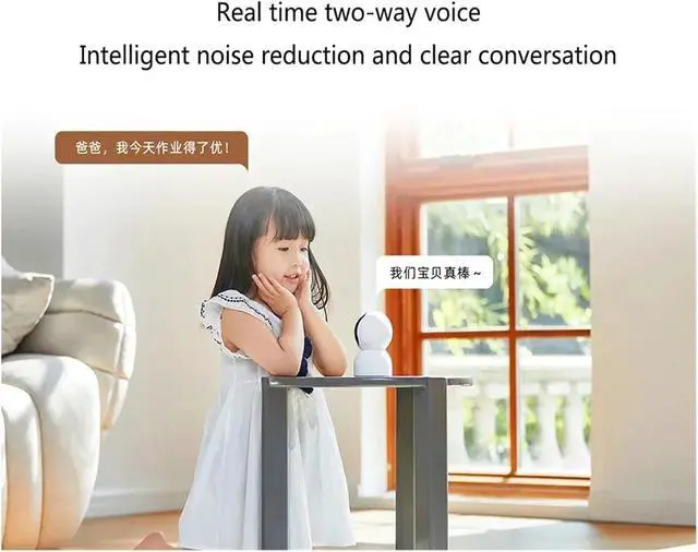 Alt view image 7 of 7 - Smart Camera 2 PTZ Version 360° 1440P Ultra Low Light Full Color Night Vision AI Face Recognition Work with(US Plug,with TF 64G)