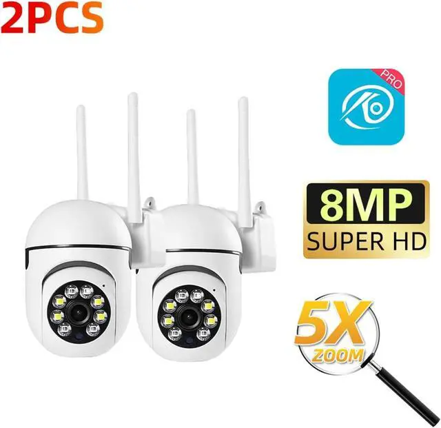 Alt view image 2 of 7 - 8MP Indoor WiFi Security Camera, 5X Zoom Auto Tracking Motion Alarm Wireless Surveillance Monitor(EU Plug,8MP Camera 2PCS)