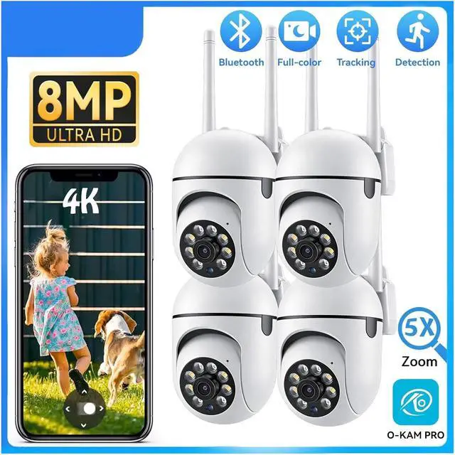 Alt view image 3 of 7 - 8MP Indoor WiFi Security Camera, 5X Zoom Auto Tracking Motion Alarm Wireless Surveillance Monitor(EU Plug,8MP Camera 2PCS)