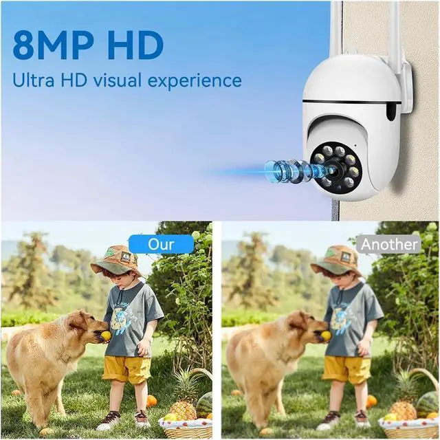 Alt view image 4 of 7 - 8MP Indoor WiFi Security Camera, 5X Zoom Auto Tracking Motion Alarm Wireless Surveillance Monitor(EU Plug,8MP Camera 2PCS)
