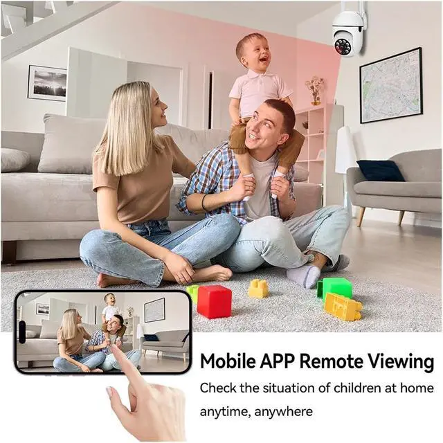 Alt view image 6 of 7 - 8MP Indoor WiFi Security Camera, 5X Zoom Auto Tracking Motion Alarm Wireless Surveillance Monitor(EU Plug,8MP Camera 2PCS)