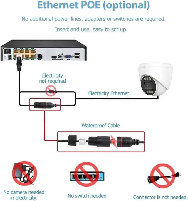Alt view image 7 of 7 - 4K 8MP PoE Security Camera, Dual-Light Night Vision, Two-Way Audio, H.265 ONVIF Surveillance Cam(2.8mm,4K POE)