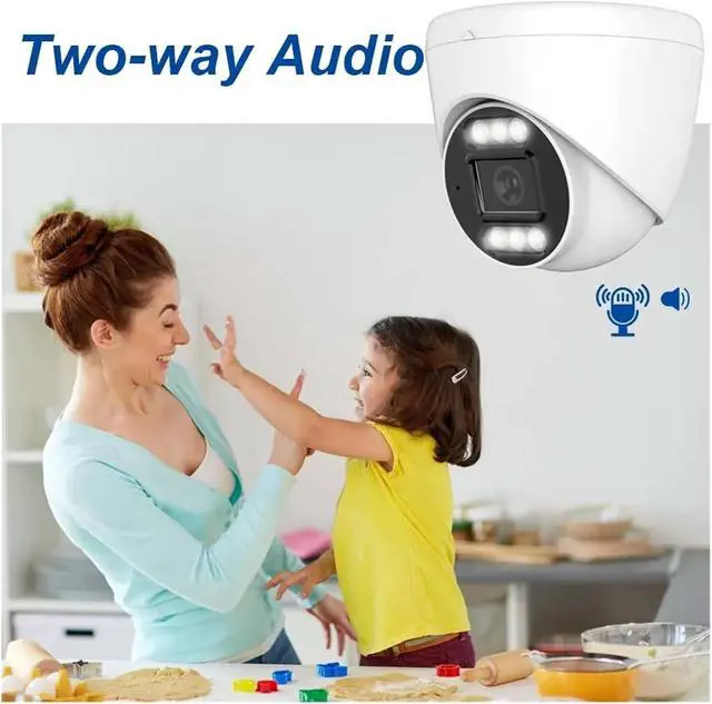 Alt view image 6 of 7 - 4K 8MP PoE Security Camera, Dual-Light Night Vision, Two-Way Audio, H.265 ONVIF Surveillance Cam(2.8mm,4K POE)