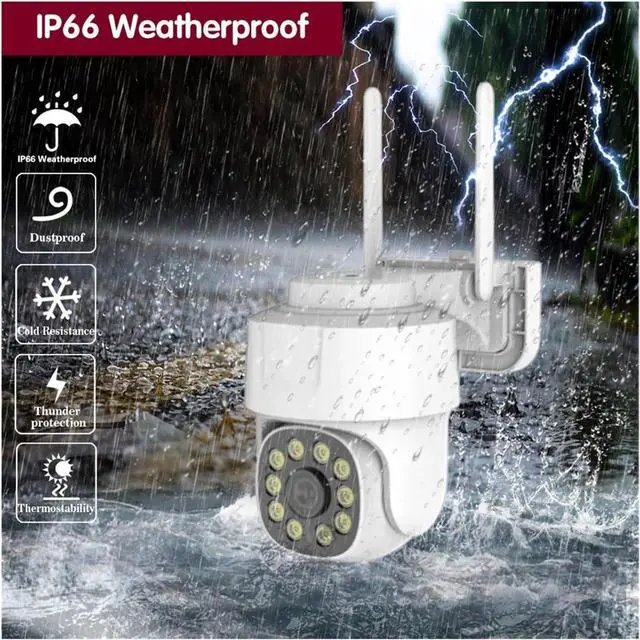 Alt view image 2 of 6 - 2K 5MP Outdoor WiFi PTZ Security Camera Waterproof Color Night Vision Auto Tracking Surveillance Cam(Only a Camera)