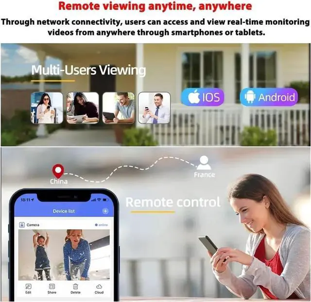 Alt view image 5 of 6 - 2K 5MP Outdoor WiFi PTZ Security Camera Waterproof Color Night Vision Auto Tracking Surveillance Cam(Only a Camera)