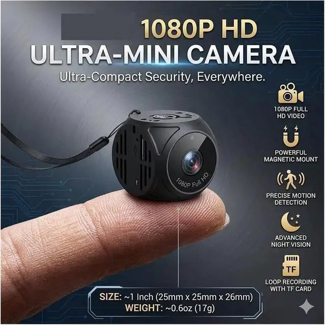 Alt view image 2 of 7 - 1080P HD Mini Portable DV Recorder, Infrared Night Vision Motion Detection Surveillance Camera